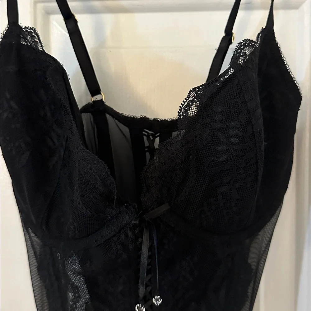 NWOT Women’s Victoria's Secret Black Lace Bustier Size 34C - Picture 3 of 9
